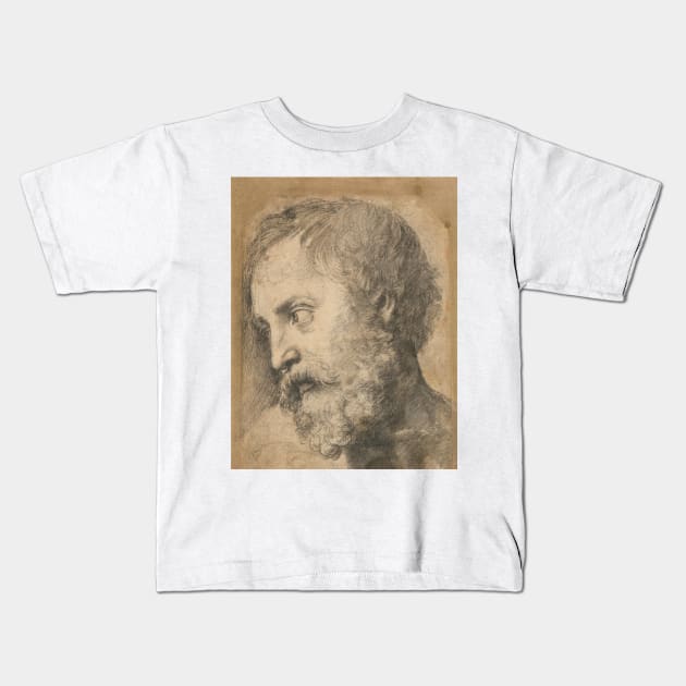 Head of An Apostle in the Transfiguration by Raphael Kids T-Shirt by Classic Art Stall